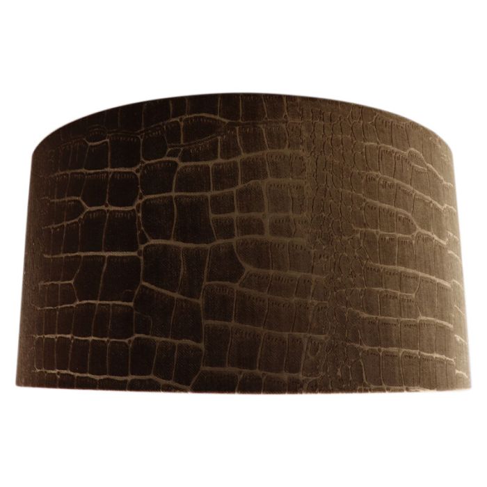 50 cm velvet lamp shade brown croco fabric, Emilius