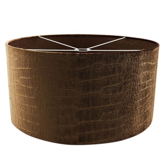 50 cm velvet lamp shade brown croco fabric, Emilius