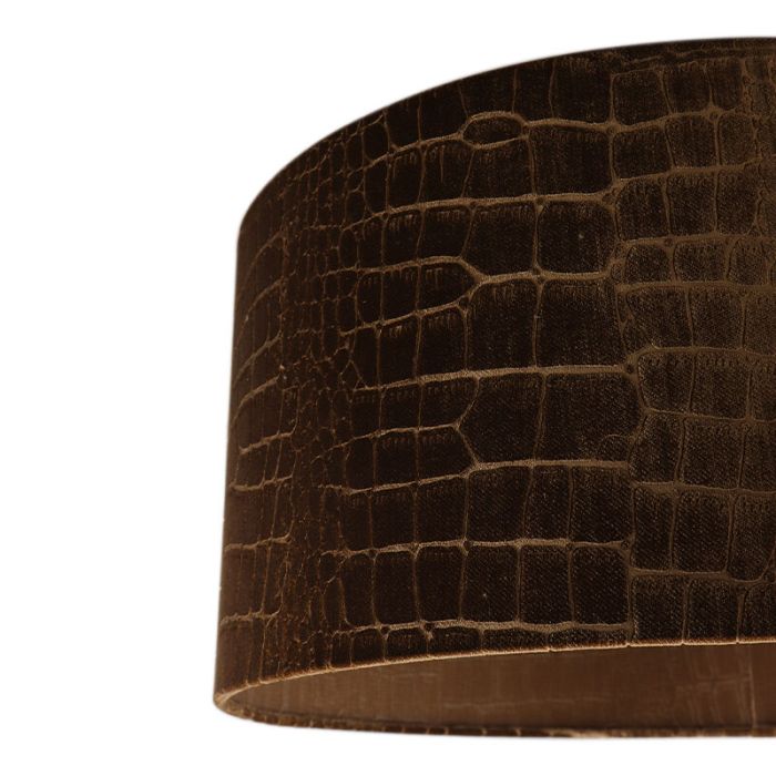 50 cm velvet lamp shade brown croco fabric, Emilius