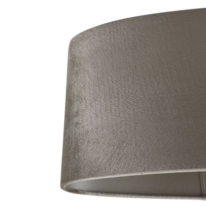 40 cm oval velvet lamp shade taupe, Rody