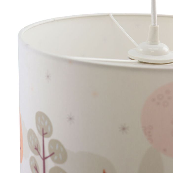 Fabric children's pendant light white, Forest life