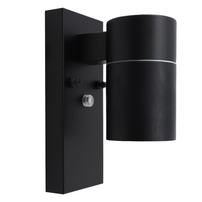 Modern outdoor wall light with dusk to dawn sensor black, Pedro, IP44