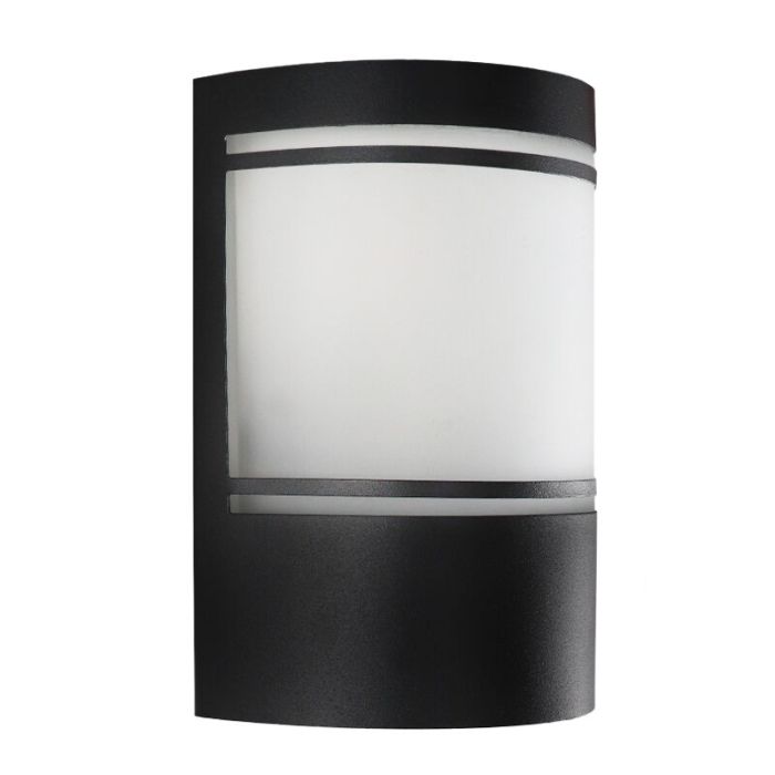 Modern outdoor wall light with dusk to dawn sensor black, Manuel, IP44