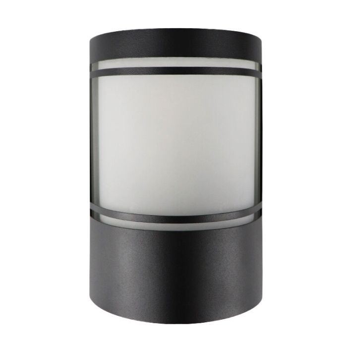 Modern outdoor wall light with dusk to dawn sensor black, Manuel, IP44