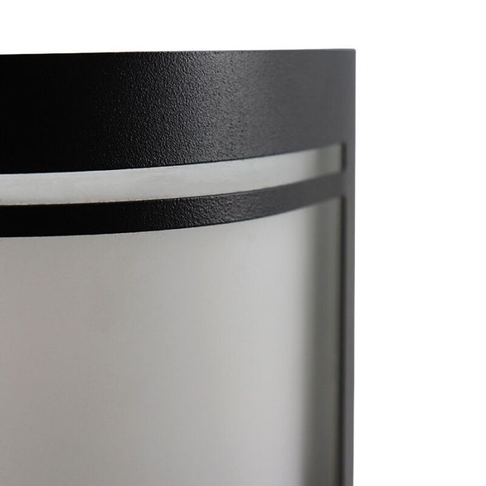 Modern outdoor wall light with dusk to dawn sensor black, Manuel, IP44