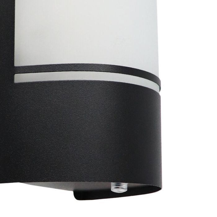 Modern outdoor wall light with dusk to dawn sensor black, Manuel, IP44