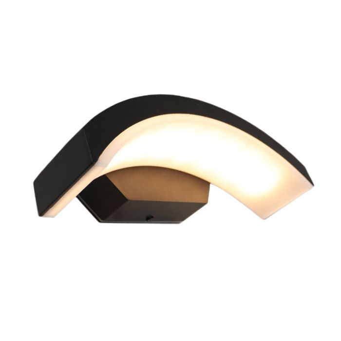 Modern outdoor light black, Annemay, 6W, 3000K LED, IP54