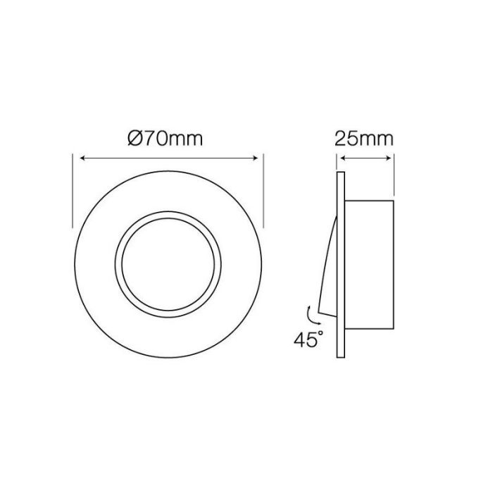 Silver modern mini recessed downlight aluminium, Bori