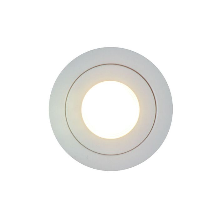 White modern bathroom recessed downlight aluminium, Dorx, IP44