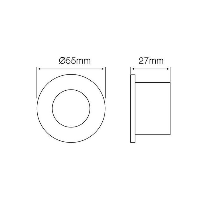 Chrome modern bathroom recessed downlight aluminium, Dorx, IP44