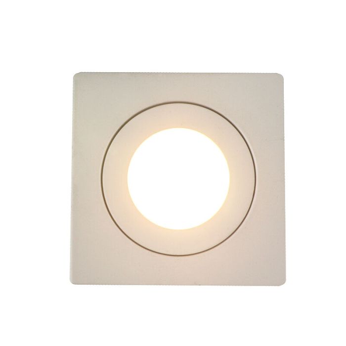 White modern bathroom recessed downlight aluminium, Dorx, IP44