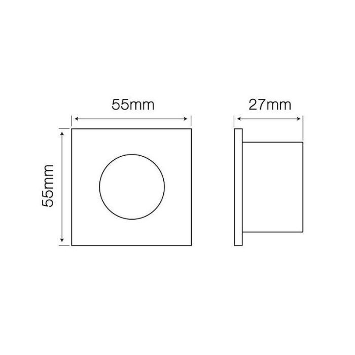 White modern bathroom recessed downlight aluminium, Dorx, IP44