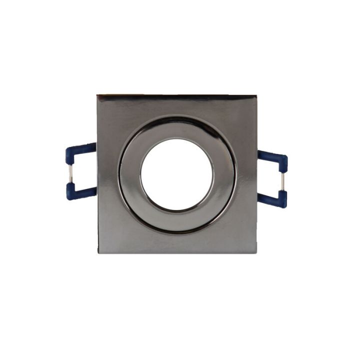 Chrome modern bathroom recessed downlight aluminium, Dorx, IP44