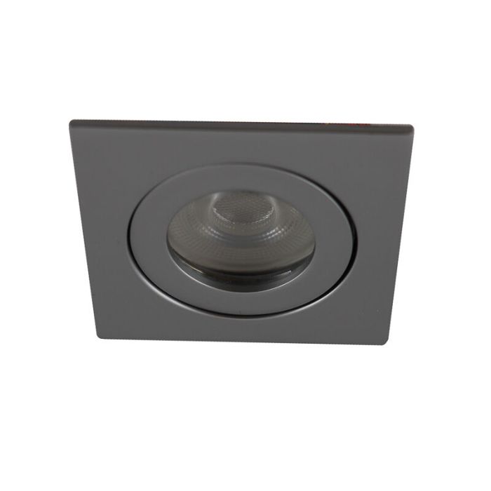 Silver modern bathroom recessed downlight aluminium, Dorx, IP44