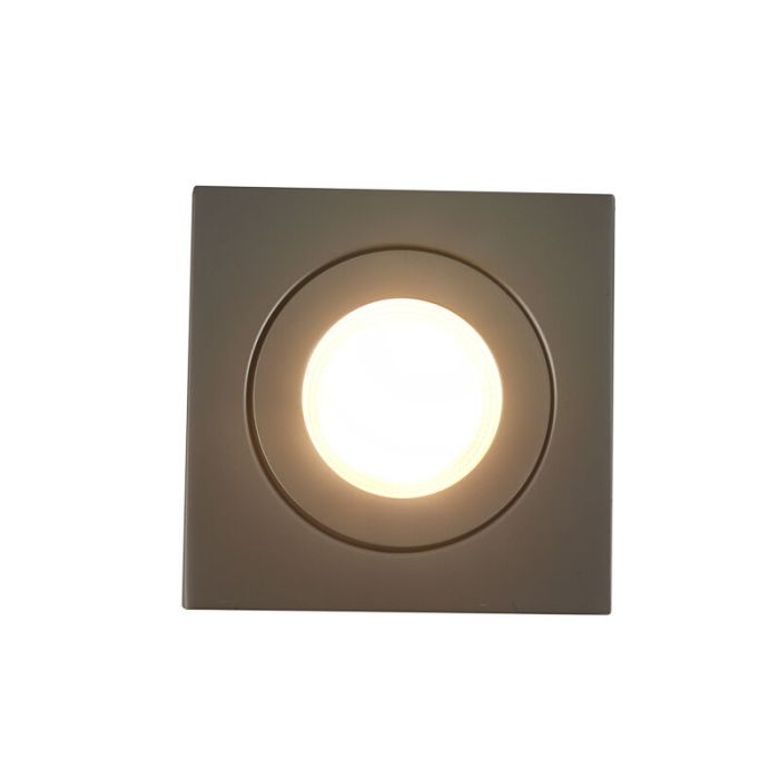 Silver modern bathroom recessed downlight aluminium, Dorx, IP44
