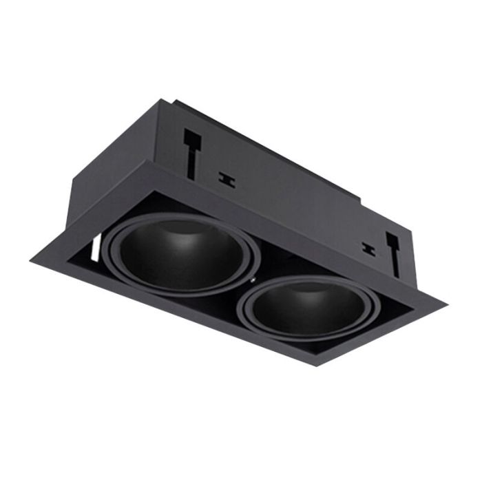 Aluminium recessed light black, Noreen