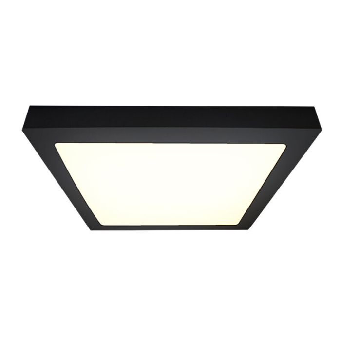 Aluminium flush ceiling light black, Rolo, 18W, 4000K LED