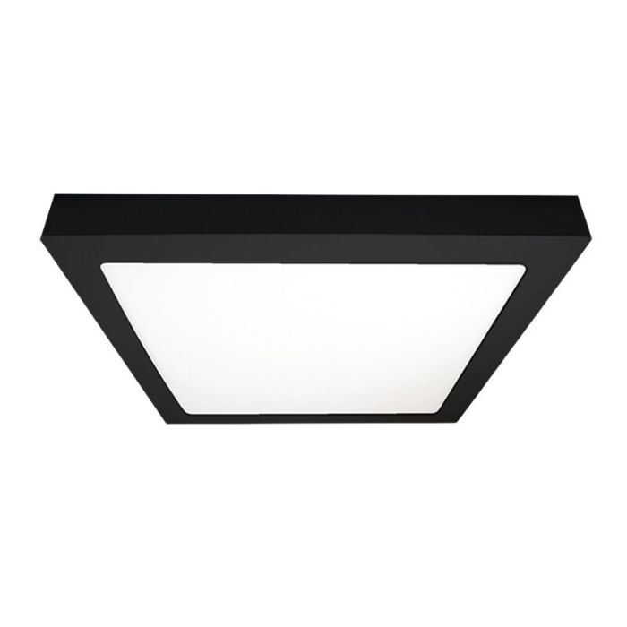 Aluminium flush ceiling light black, Rolo, 18W, 4000K LED