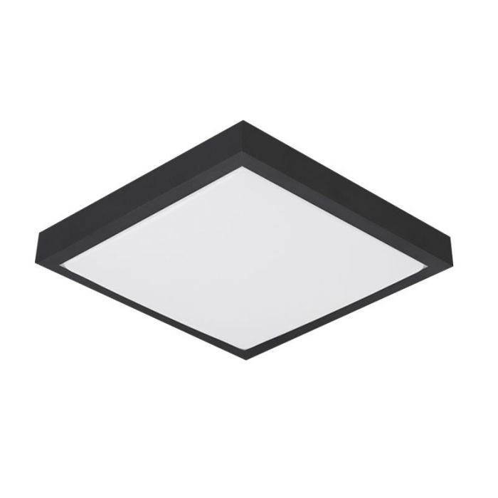 Aluminium flush ceiling light black, Rolo, 24W, 4000K LED