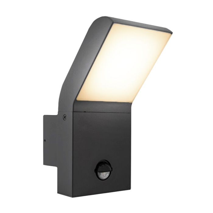 Aluminium outdoor wall light with motion sensor anthracite, Andor, 12W, 4000K LED, IP54