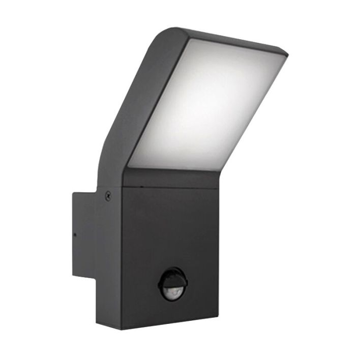 Aluminium outdoor wall light with motion sensor anthracite, Andor, 12W, 4000K LED, IP54