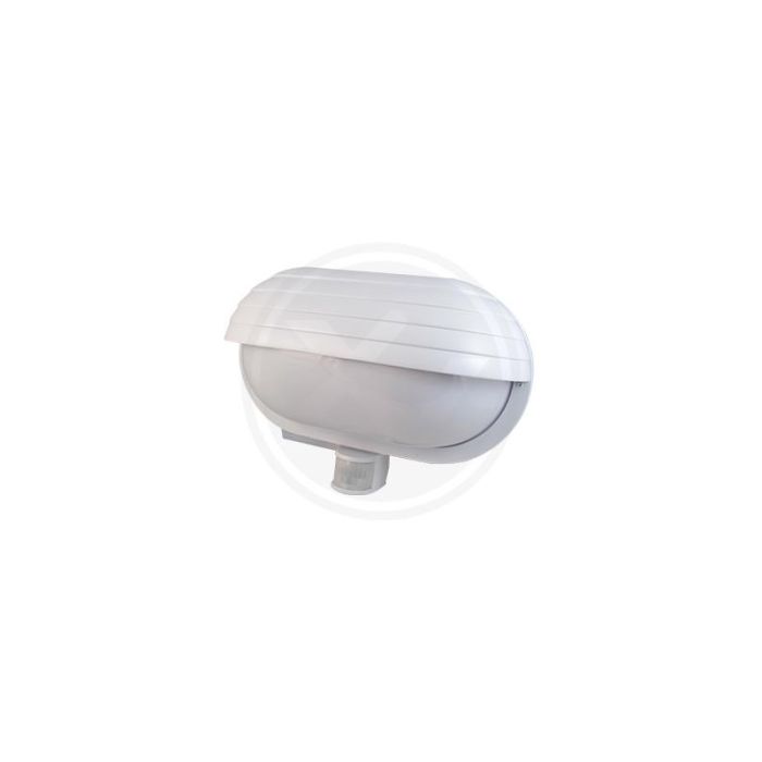 Plastic outdoor wall light with motion sensor white, Killian, IP44