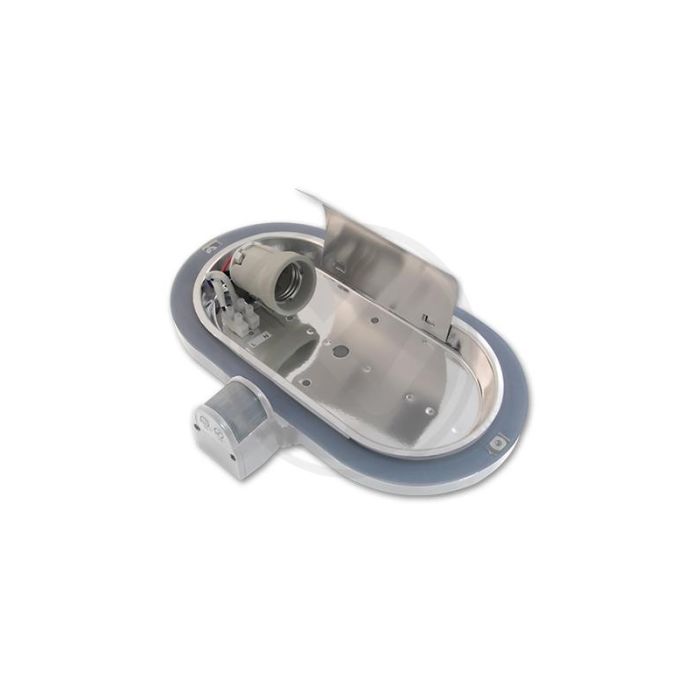 Plastic outdoor wall light with motion sensor white, Killian, IP44