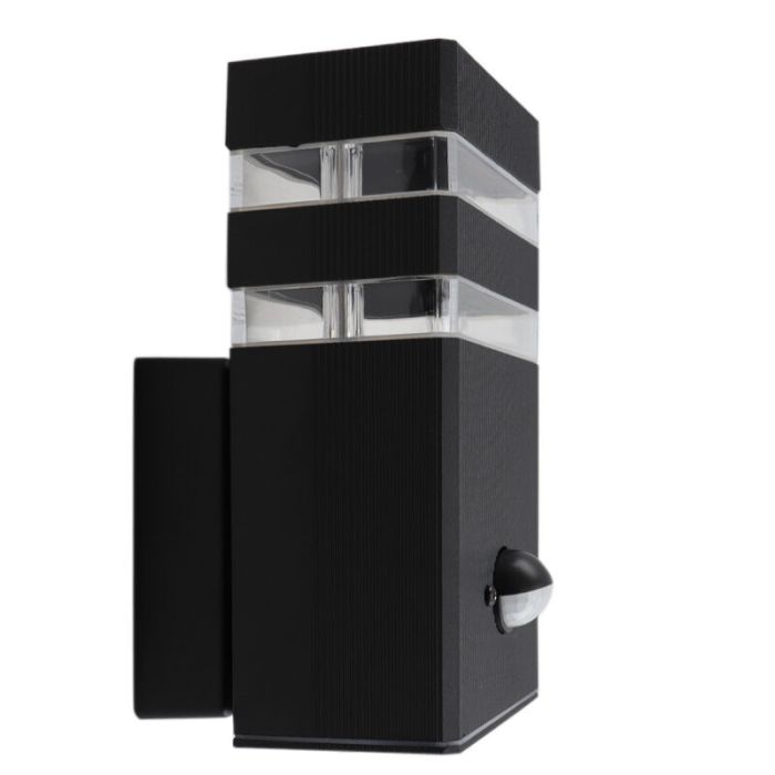 Aluminium outdoor wall light with motion sensor black, Albin, IP54