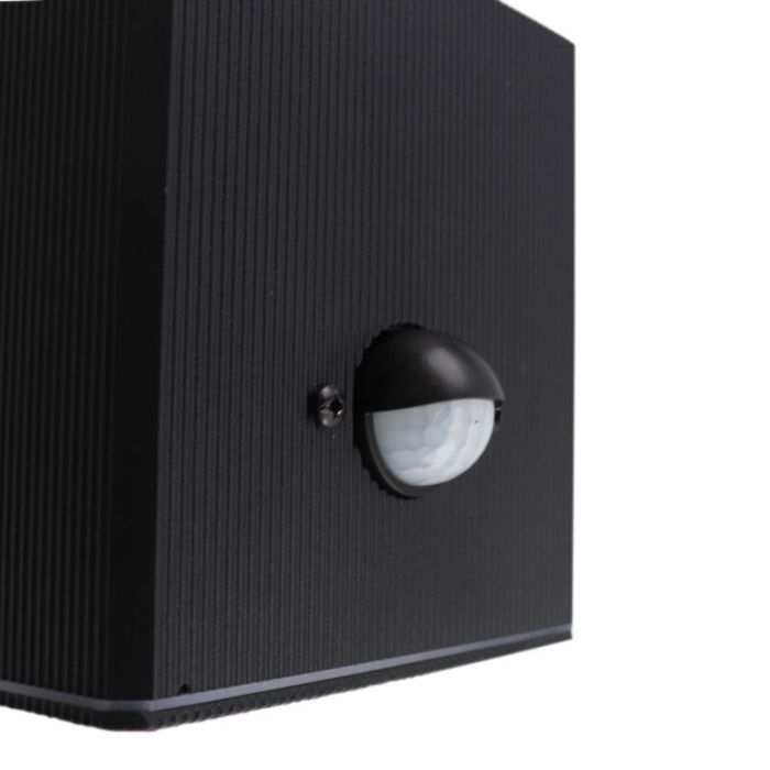 Aluminium outdoor wall light with motion sensor black, Albin, IP54