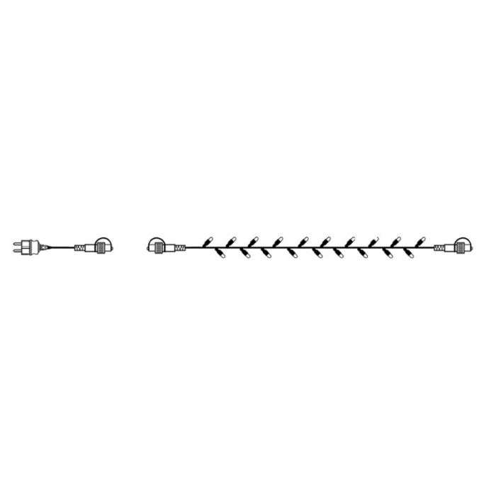 40M black linkable tree light, 10 leds per meter, IP67 - Warm white