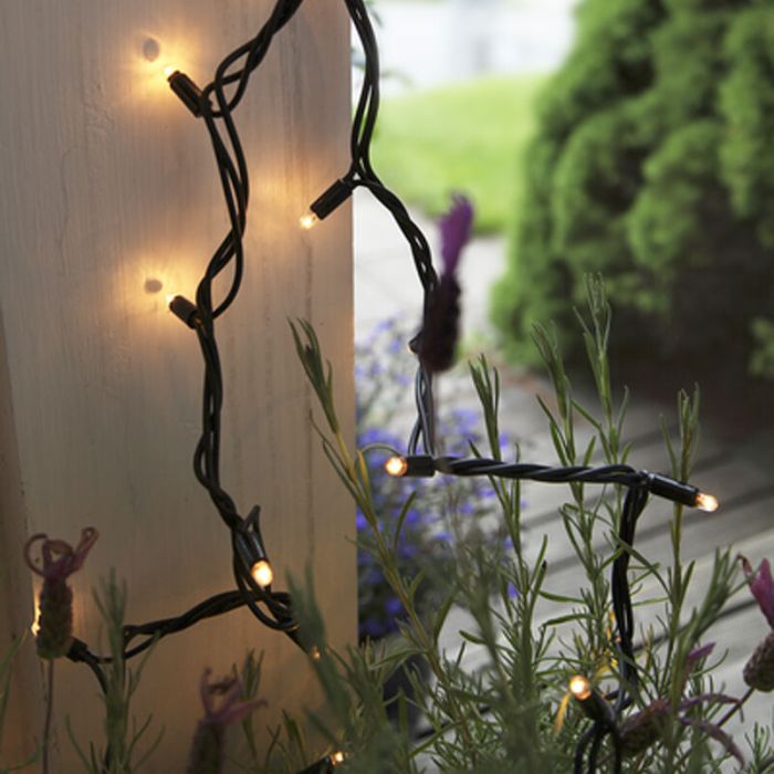100M black linkable tree light, 10 leds per meter, IP67 - Warm white