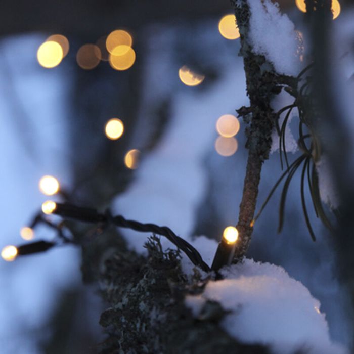 100M black linkable tree light, 10 leds per meter, IP67 - Warm white