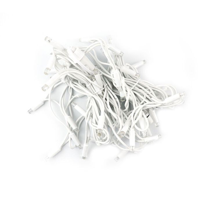 2M linkable icicle light, White cord, IP67, 50 cm high - Warm white