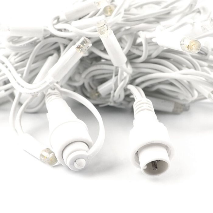 2M linkable icicle light, White cord, IP67, 50 cm high - Warm white