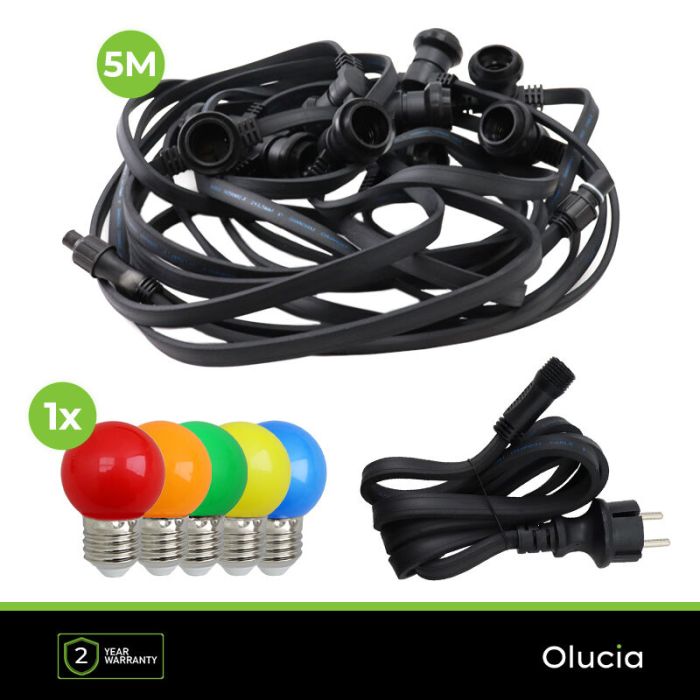 5m string light with 5 coloured bulbs