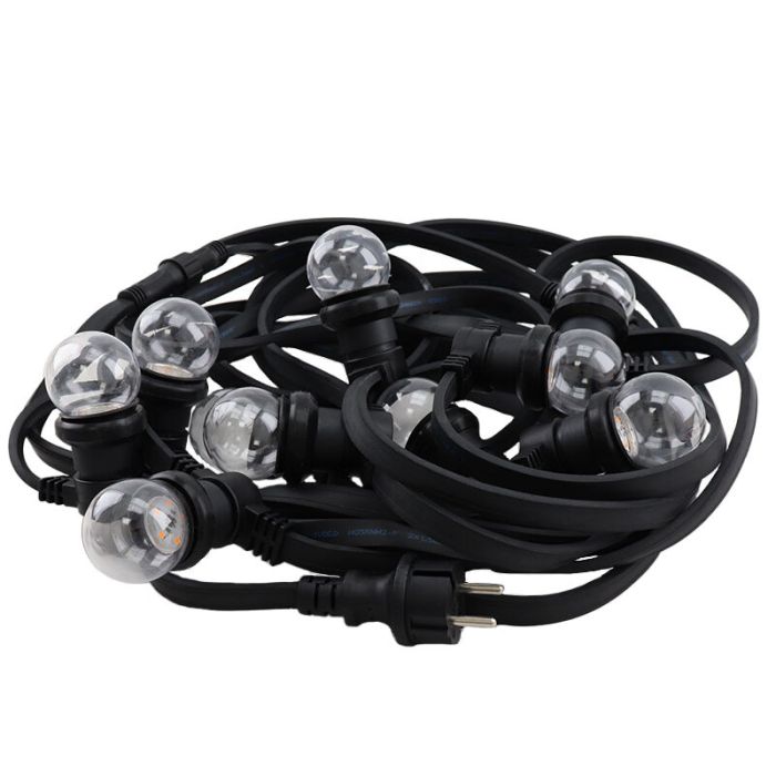 20m string light with 20 dimmable transparent bulbs