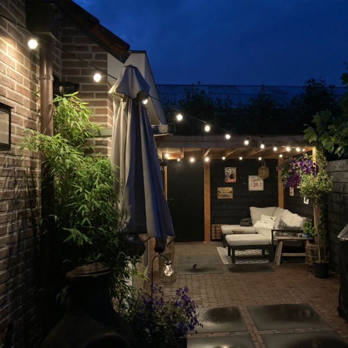 20m string light with 20 dimmable transparent bulbs