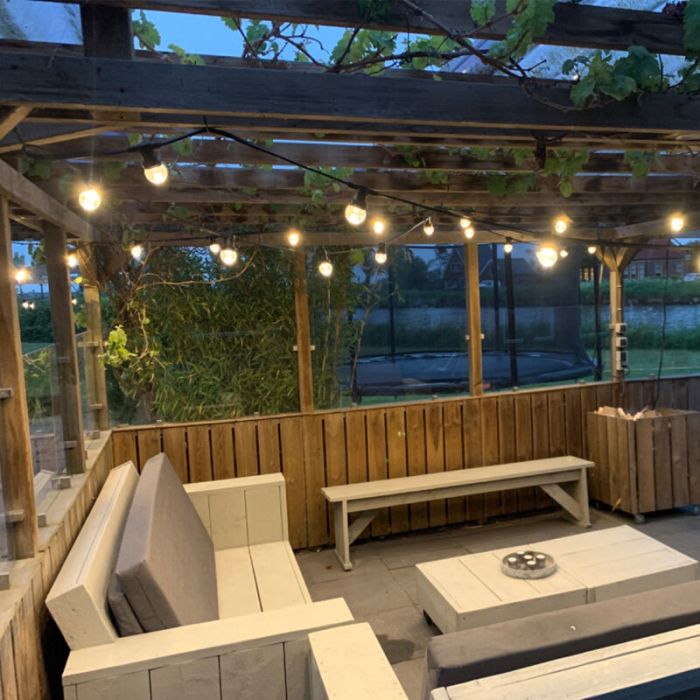 20m string light with 20 dimmable transparent bulbs