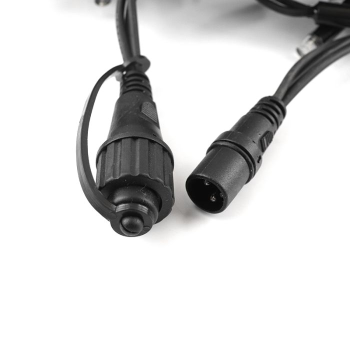 4M linkable icicle light, Black cord, IP67, 50 cm high - Warm white