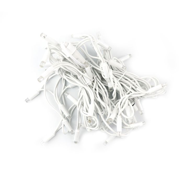 4M linkable icicle light, White cord, IP67, 50 cm high - Warm white