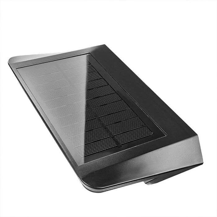Black solar outdoor wall light modern, Agena, 4,5W, 3000K LED, IP44