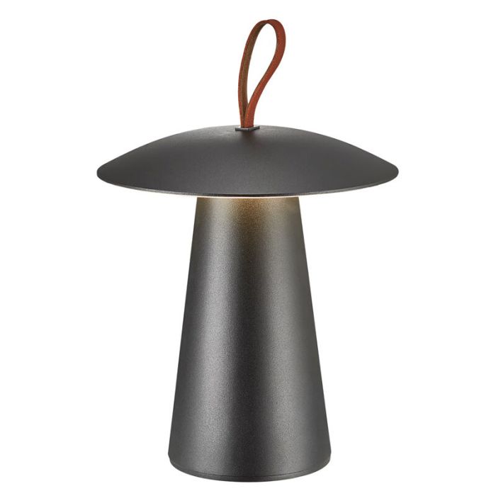 Black rechargeable table lamp modern, Ara, 2W, 3000K LED, IP54, with switch