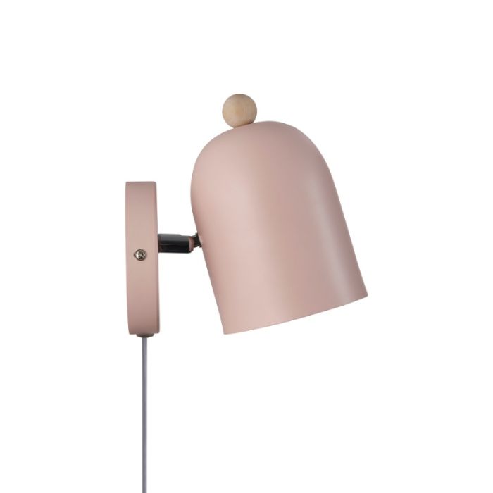 Pink children's wall light metal, Gaston, with switch
