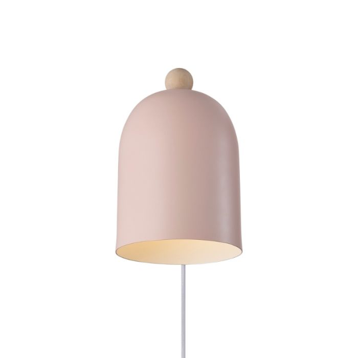 Pink children's wall light metal, Gaston, with switch