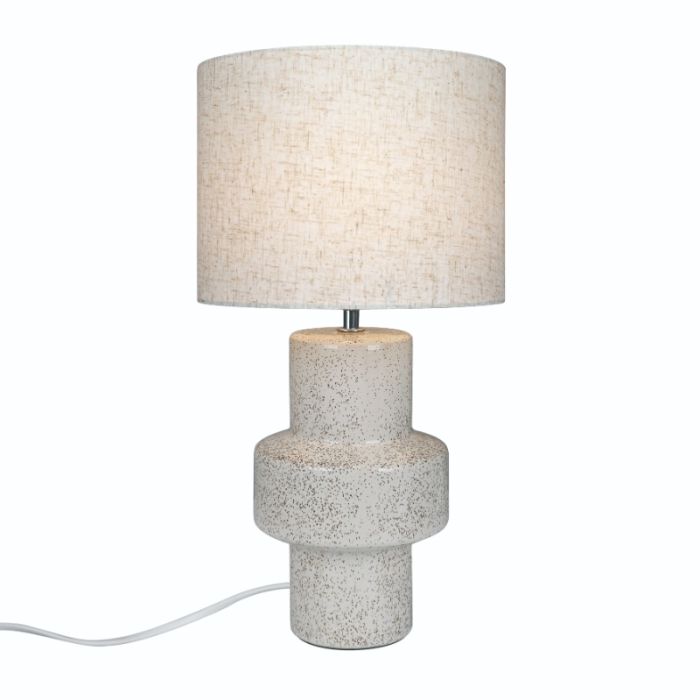 Ceramic table lamp beige, Dugan, with switch