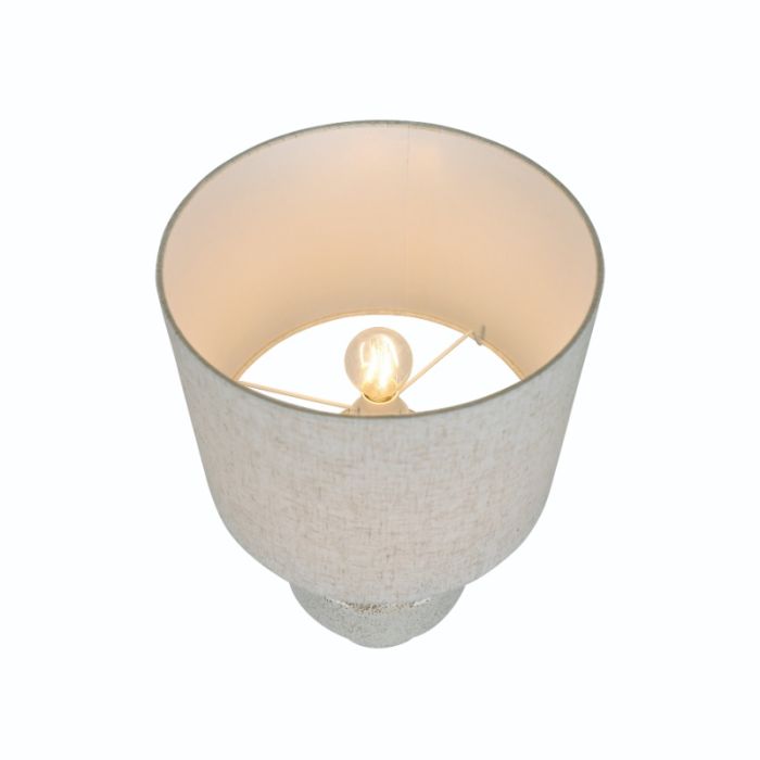 Ceramic table lamp beige, Dugan, with switch