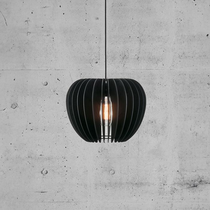 Black pendant light wood, Tribeca