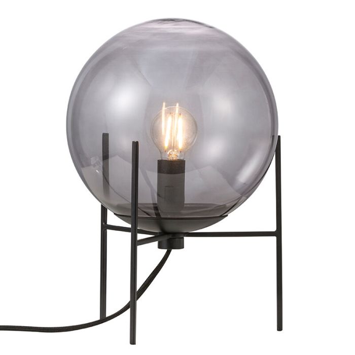 Black table lamp design, Alton, with switch