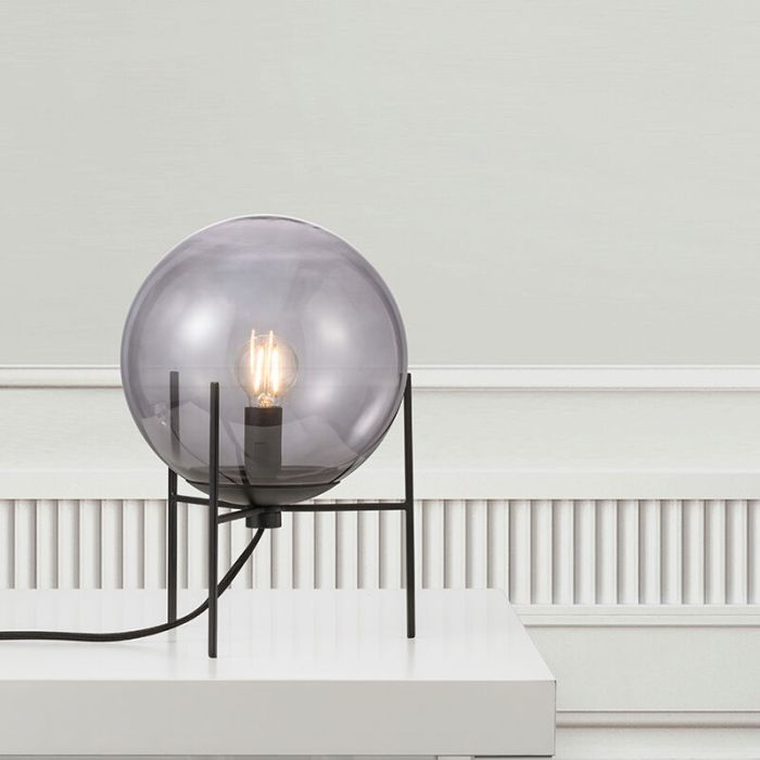 Black table lamp design, Alton, with switch