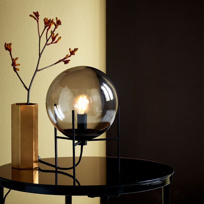 Black table lamp design, Alton, with switch
